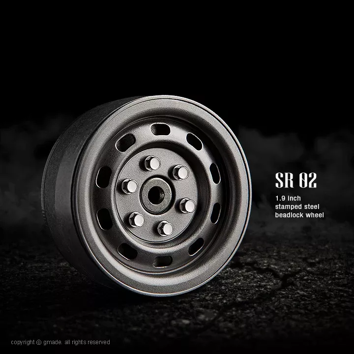1.9 SR03 Beadlock Wheels [Uncoated Steel] (2-pack)