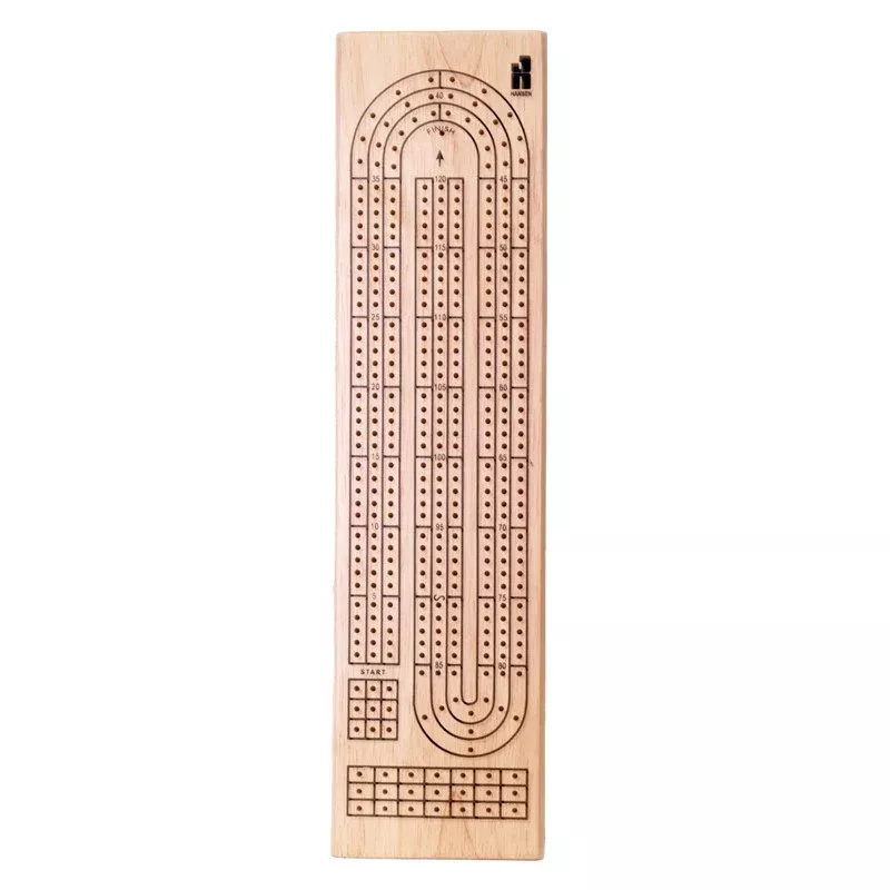 3-Track Cribbage Board: Natural