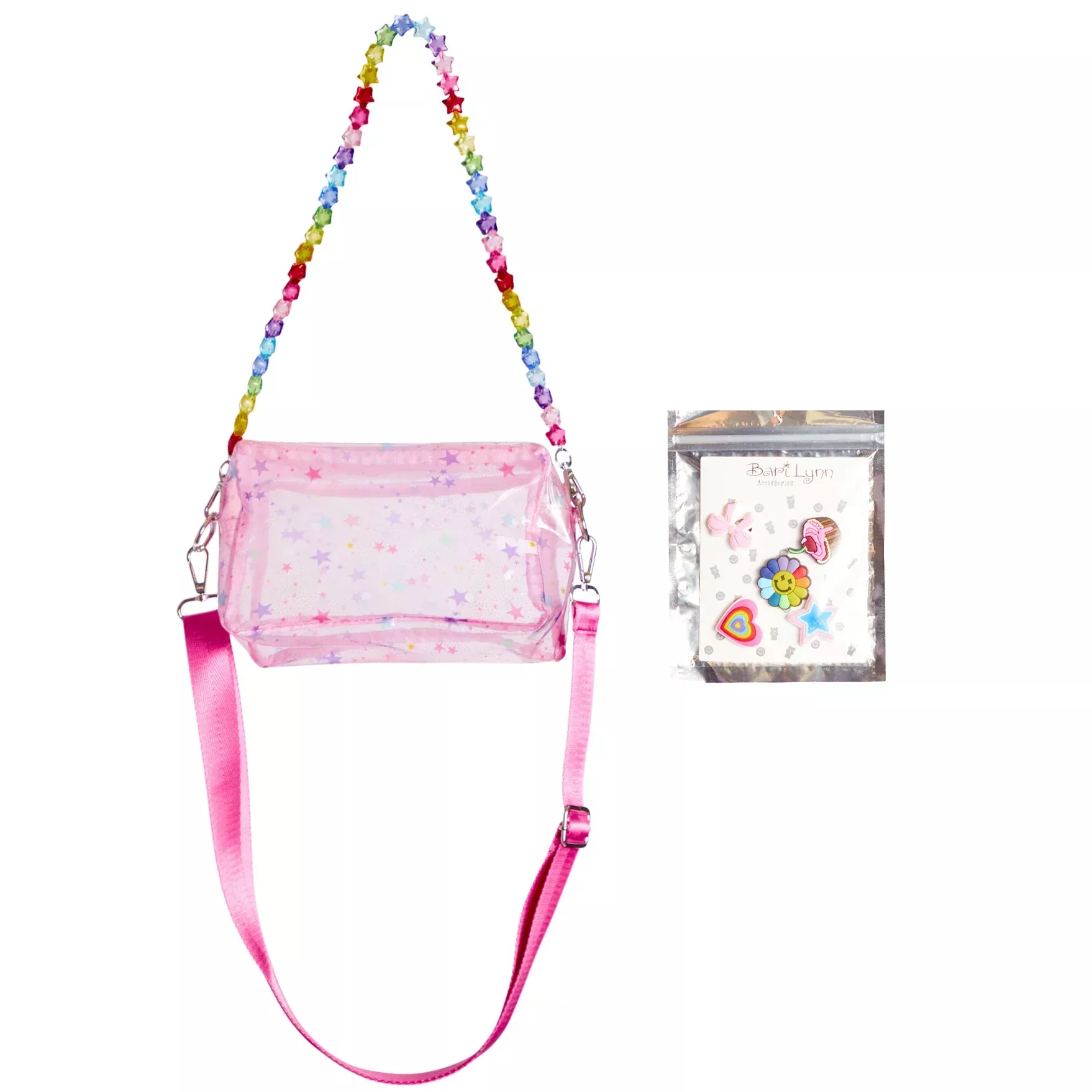 Bari Lynn Clear Camera Bag with charms