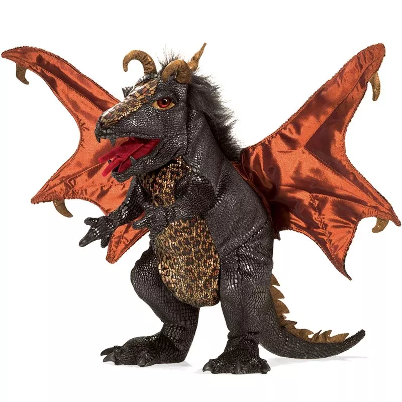 Black Dragon with Moveable Wings Puppet