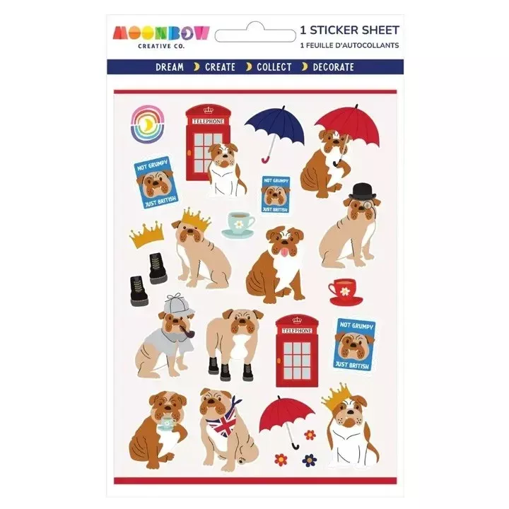 British Bulldogs Glossy Sticker Sheet