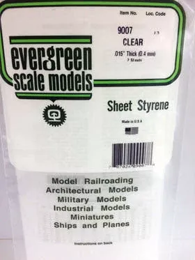 Clear Oriented Polystyrene Sheet 0.015"x6"x12" (2) (EVG9007)