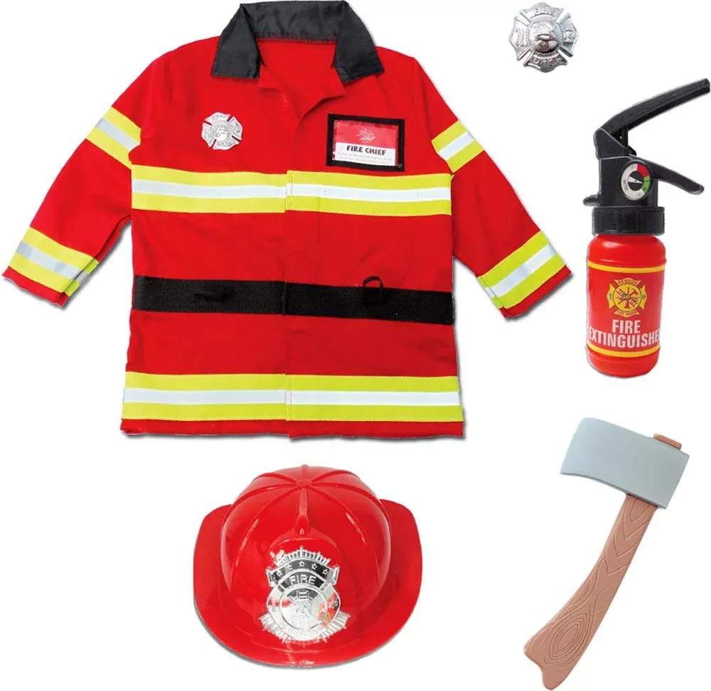 Creative Education Kids Firefighter Costume Set With Accessories Size 5-6