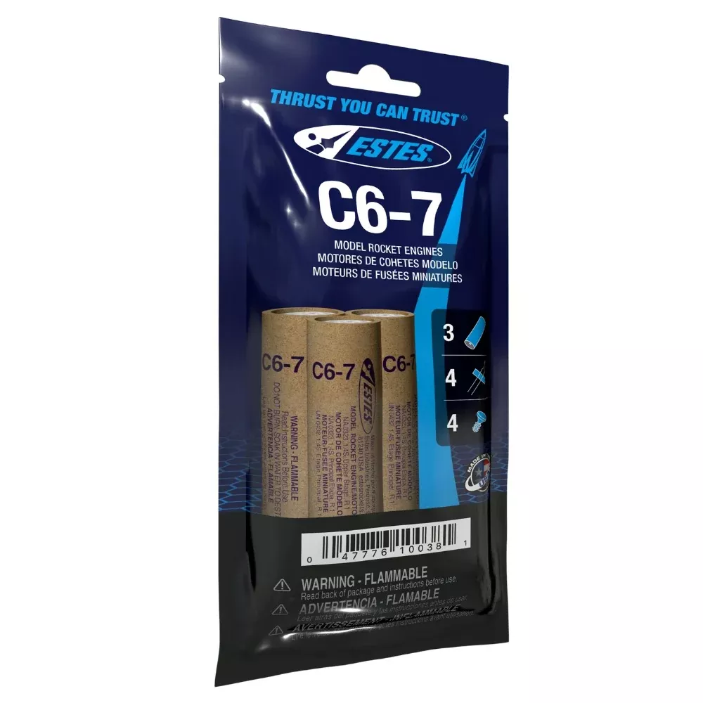 Estes Rockets C6-7 Model Rocket Engines 3pk