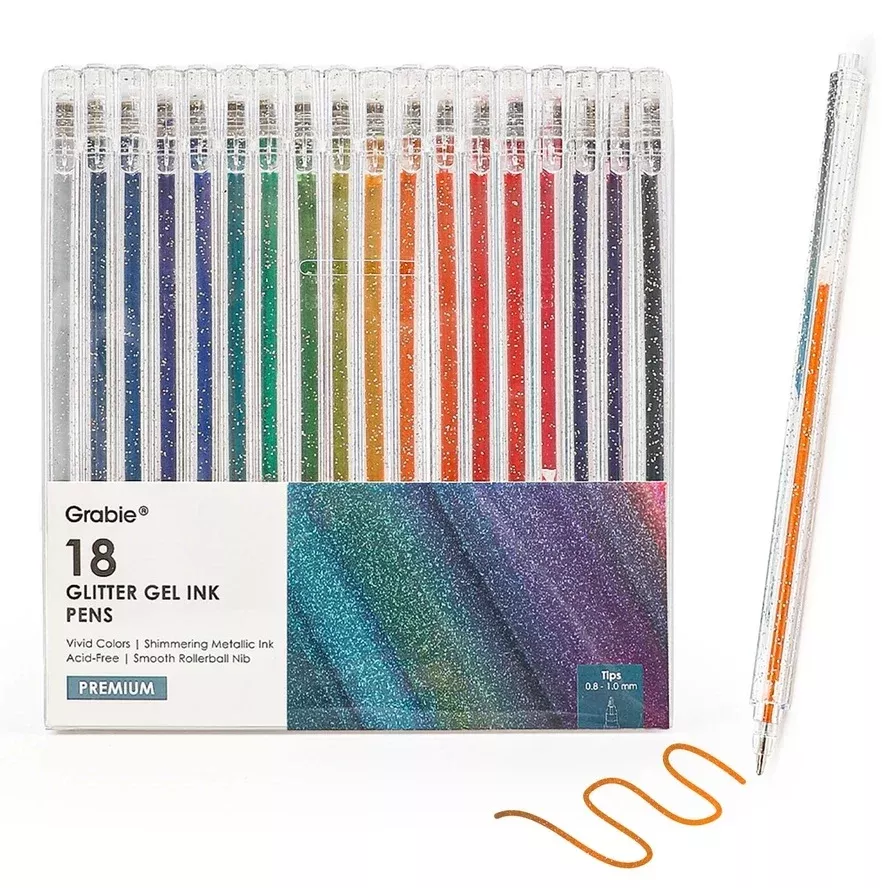 Glitter Gel Ink Pens Set Of 18