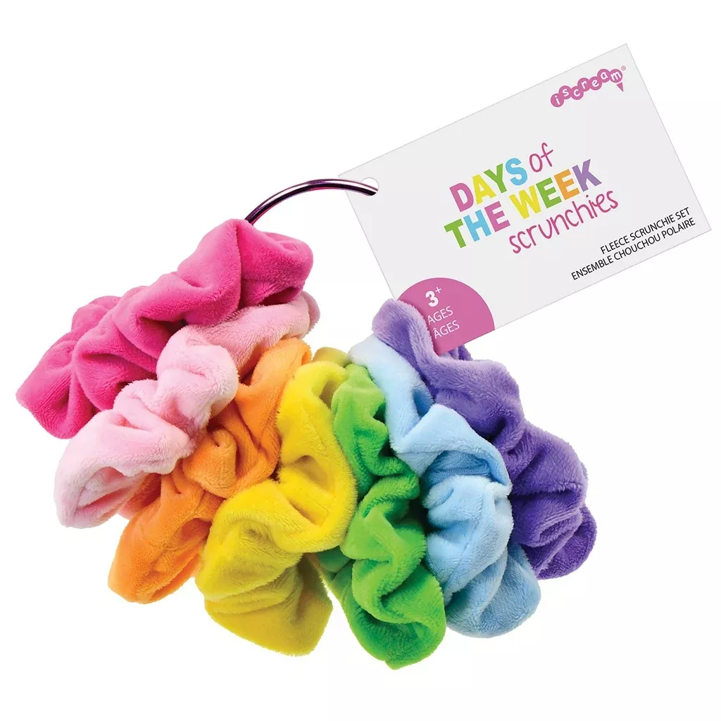 Iscream Days of the Week Scrunchie Set Fleece 7 piece