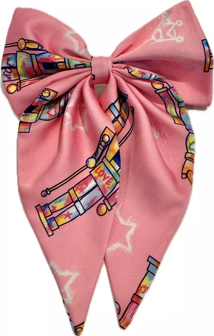 Kids Pink Graffiti Nutcracker Silky Bow