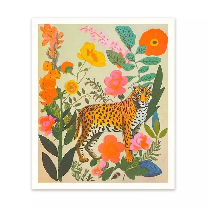 Leopard Collage Risograph Print 12"x10"