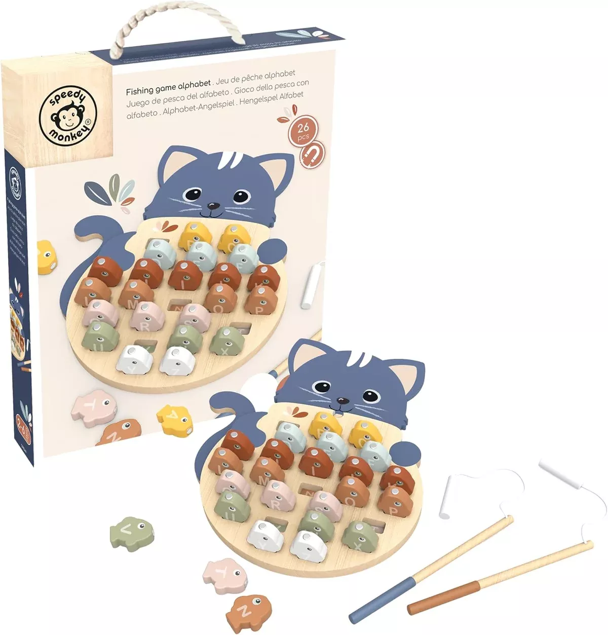 Magnetic Alphabet Fishing Game Wooden Educational Toy
