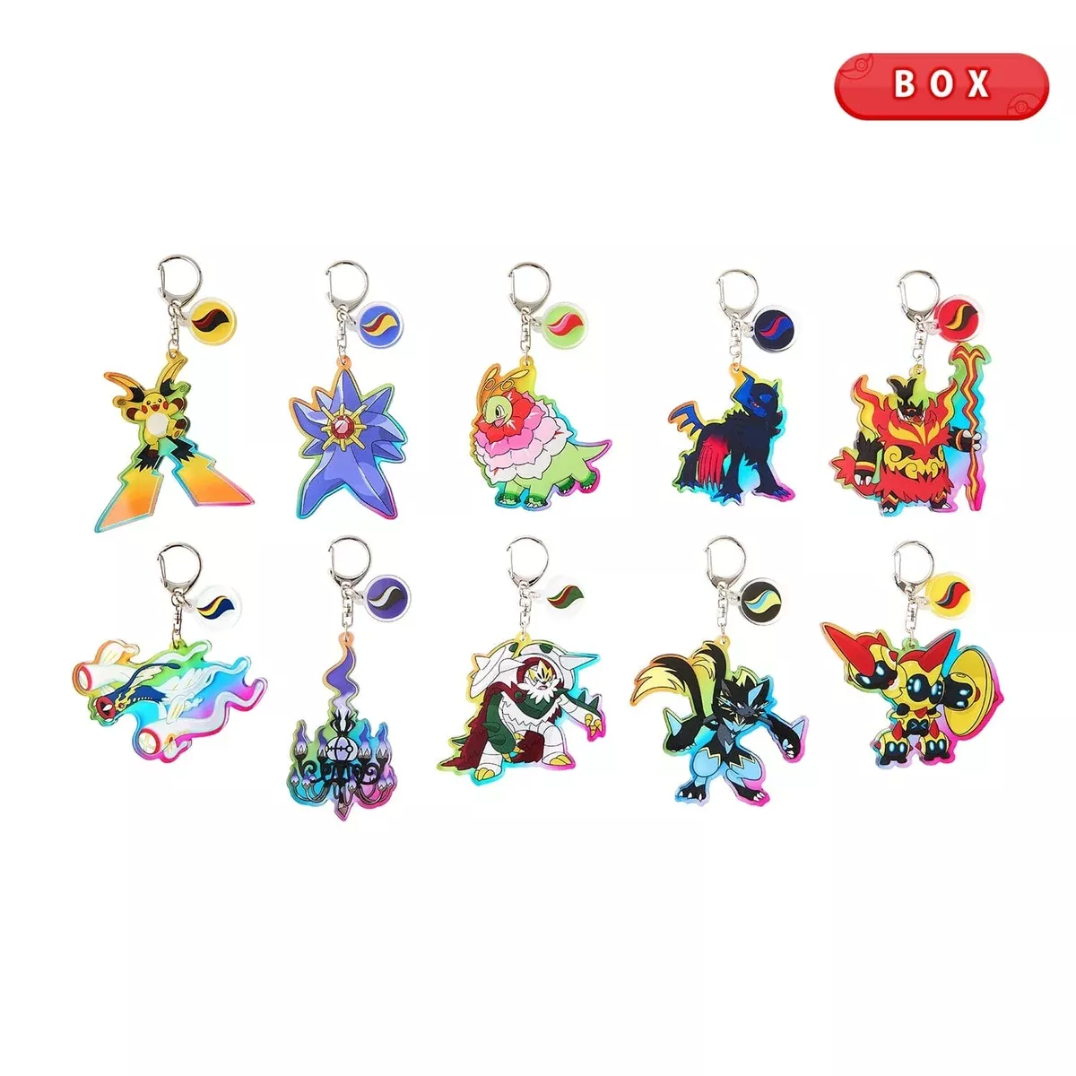 Mega-Evolved Pokémon & Mega Stones (2) Acrylic Keychain Collection (10Pcs/BOX)