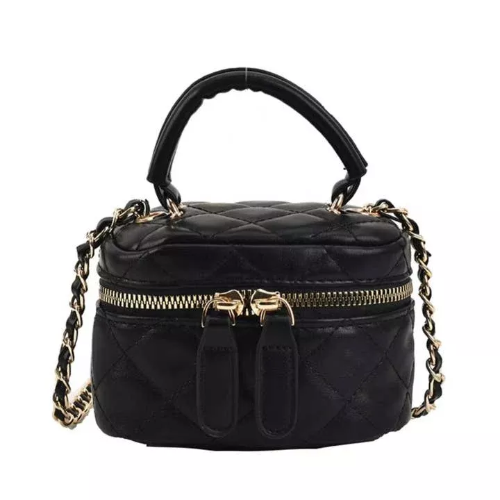 Mini Quilted Crossbody Purse - Black