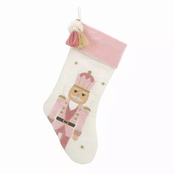Mon Ami Tasseled Nutcracker Stocking - Pink