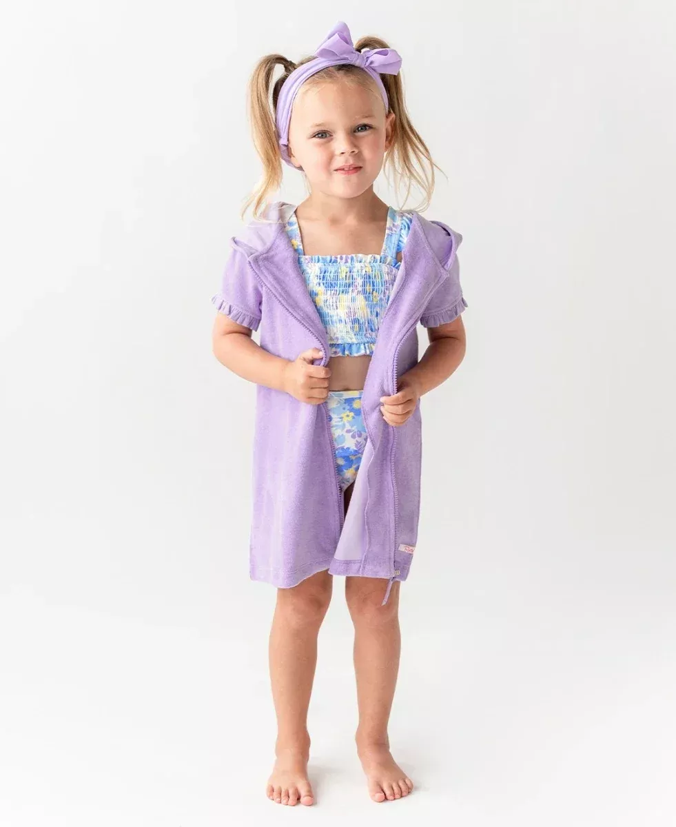 Rufflebutts Lavender Terry Full Zip Coverup)