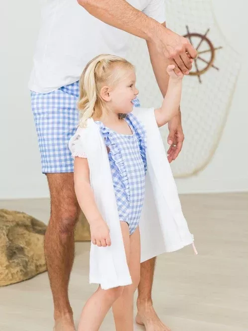 Rufflebutts White Terry Full Zip Coverup