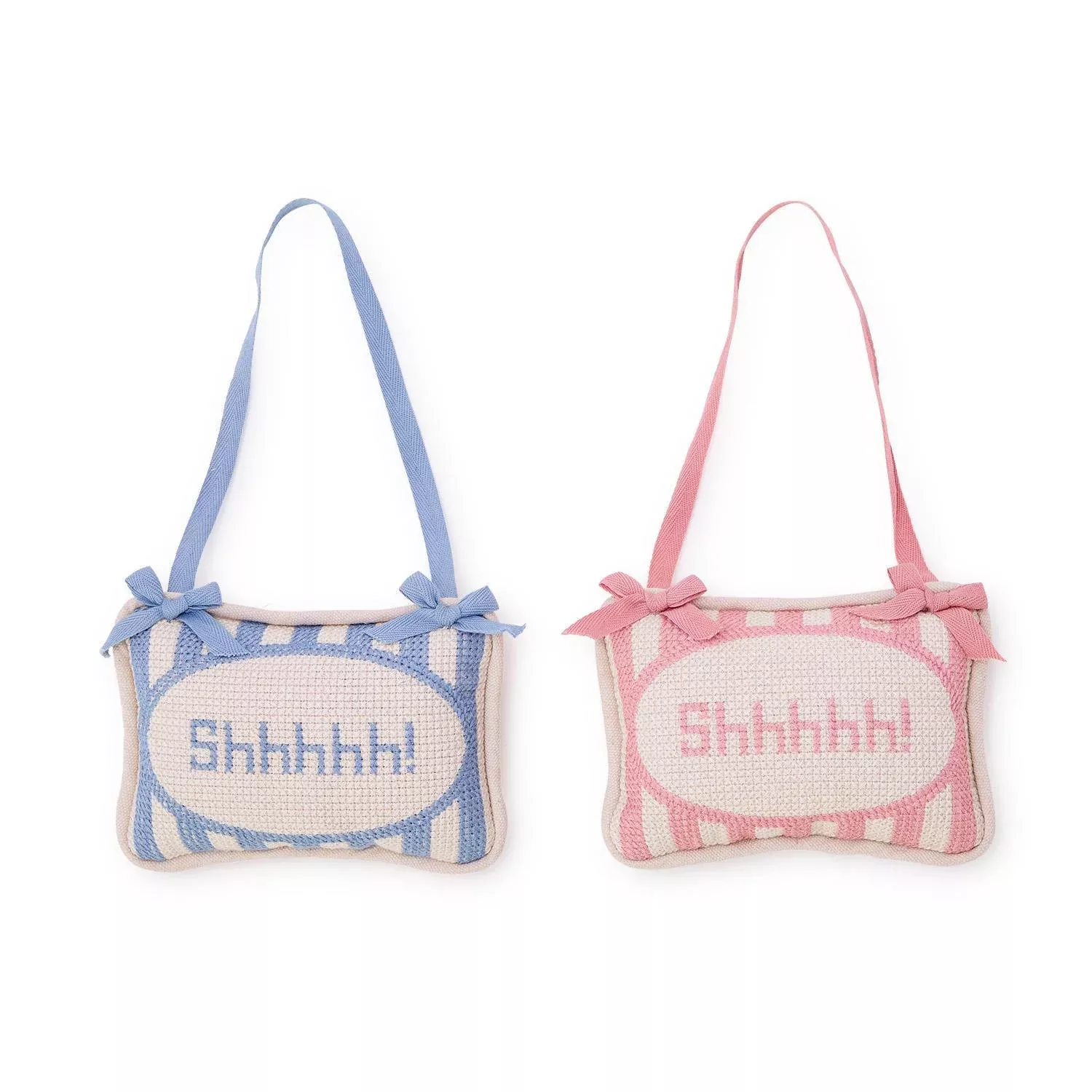 Shhhhh! Embroidered Pillow Door Hanger
