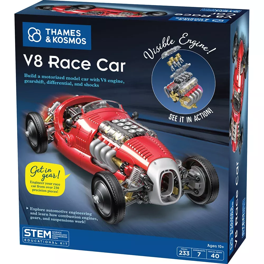 Thames & Kosmos V8 Race Car STEM Engineering Model Kit