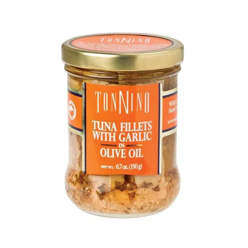 Tonnino Tuna Fillets with Garlic in Olive Oil