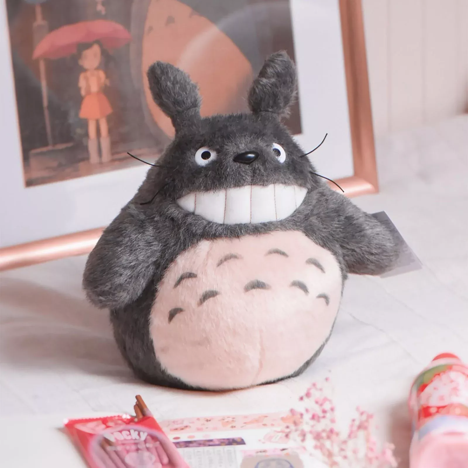 Totoro - Smiling Plush Figure Grey