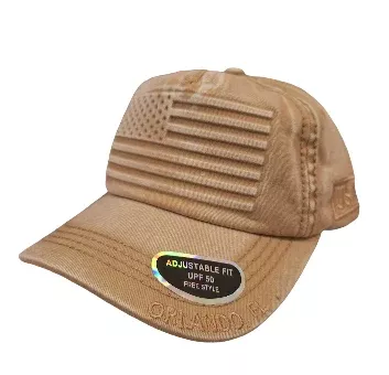 USA Embossed Flag Wash Baseball Hat