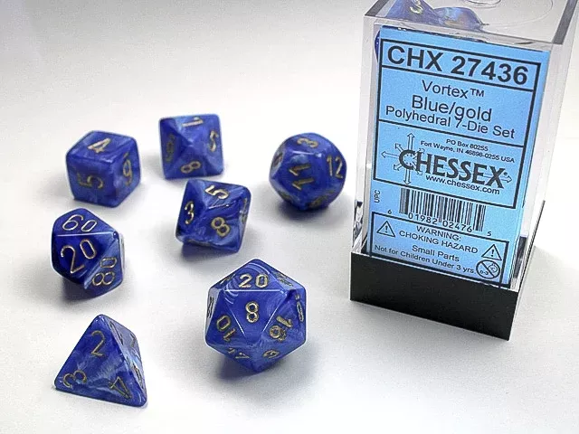 Vortex Polyhedral Blue/Gold 7-Die Set CHX27436