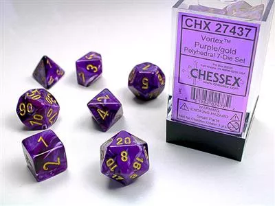 Vortex Polyhedral Purple/Gold Dice Set (7) CHX27437