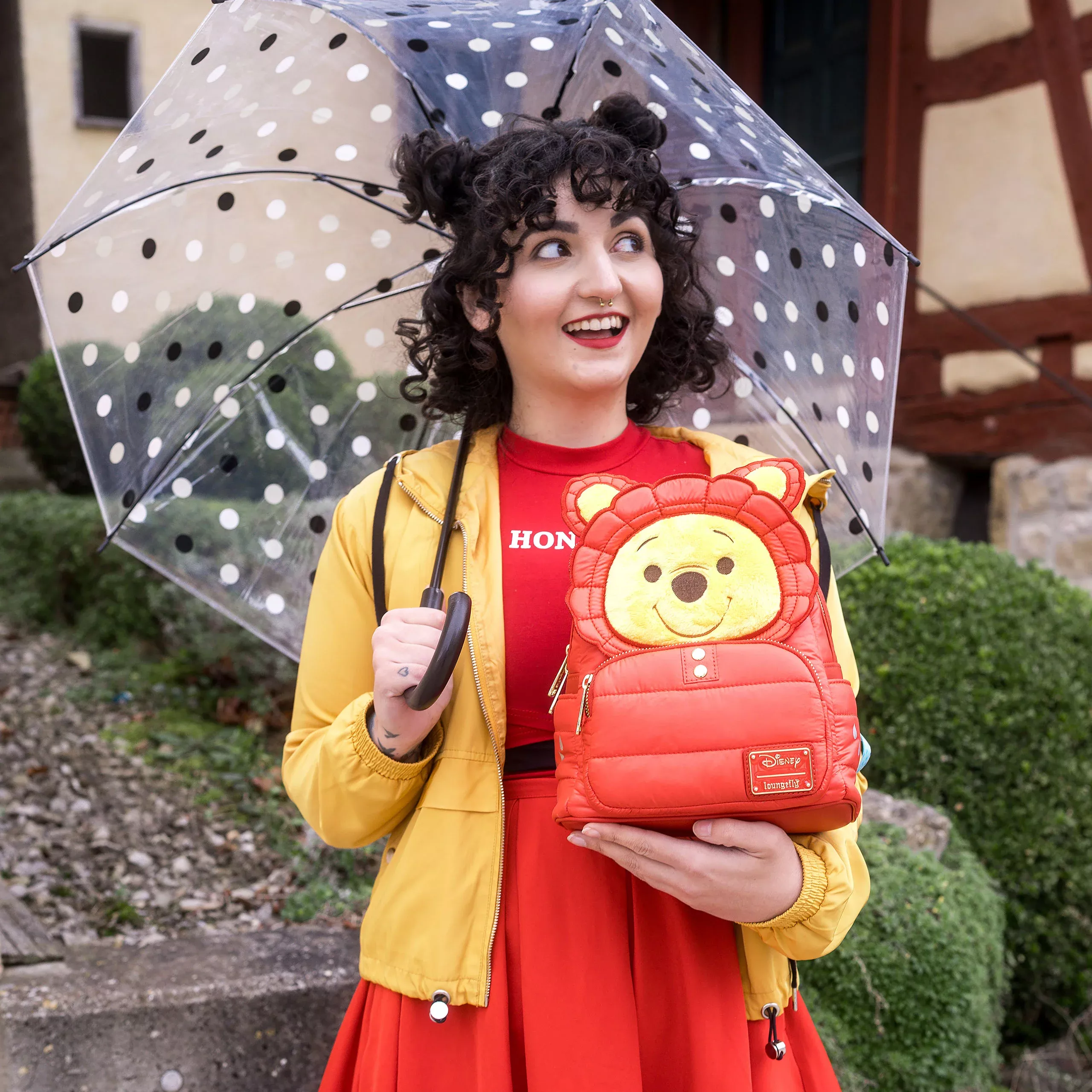 Winnie the Pooh - Puffer Jacket Cosplay Mini Backpack Red
