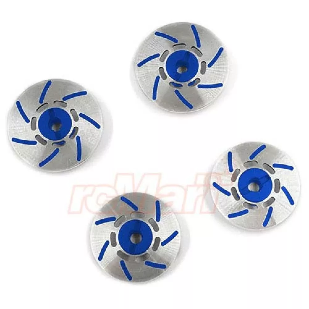 Yeah Racing TEC4-014DB ALUMINUM BRAKE ROTOR 4PCS SILVER/BLUE