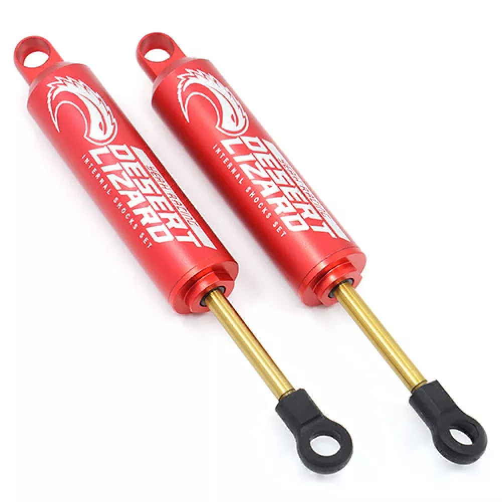 Yeah RacingDDL-100RD 100MM DESERT LIZARD TWO STAGE INTERNAL SPRING DAMPER PAIR RED FOR CRAWLER